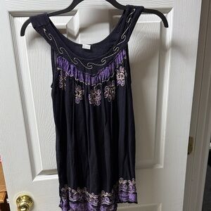 Elegant Purple Embroidered Women's Top NWOT
